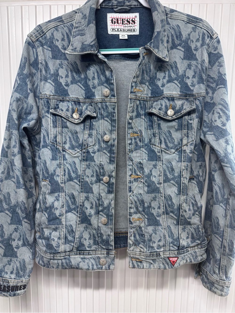 GUESS Pleasures Drew Barrymore Denim Jacket Size Medium Excellent